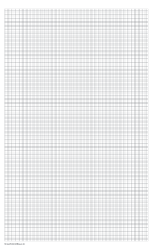 13 Squares Per Inch Gray Graph Paper  - Legal