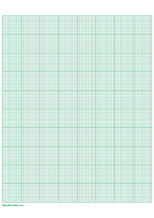 13 Squares Per Inch Green Graph Paper  - A4