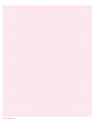13 Squares Per Inch Pink Graph Paper  - Letter