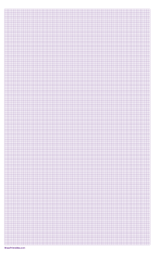 13 Squares Per Inch Purple Graph Paper  - Legal