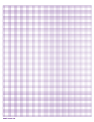 13 Squares Per Inch Purple Graph Paper  - Letter
