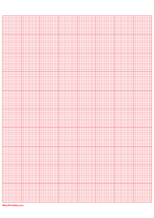13 Squares Per Inch Red Graph Paper  - A4