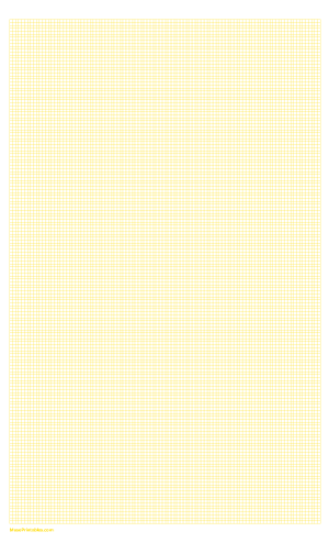 13 Squares Per Inch Yellow Graph Paper  - Legal