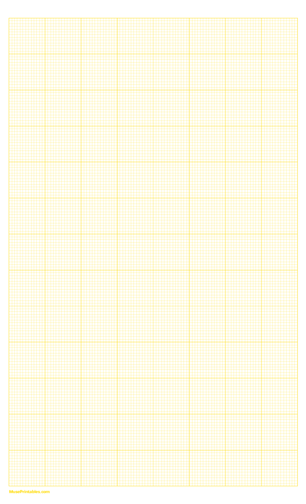13 Squares Per Inch Yellow Graph Paper : Legal-sized paper (8.5 x 14)