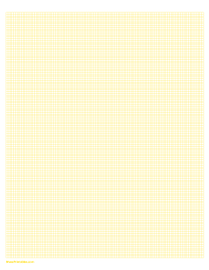13 Squares Per Inch Yellow Graph Paper  - Letter