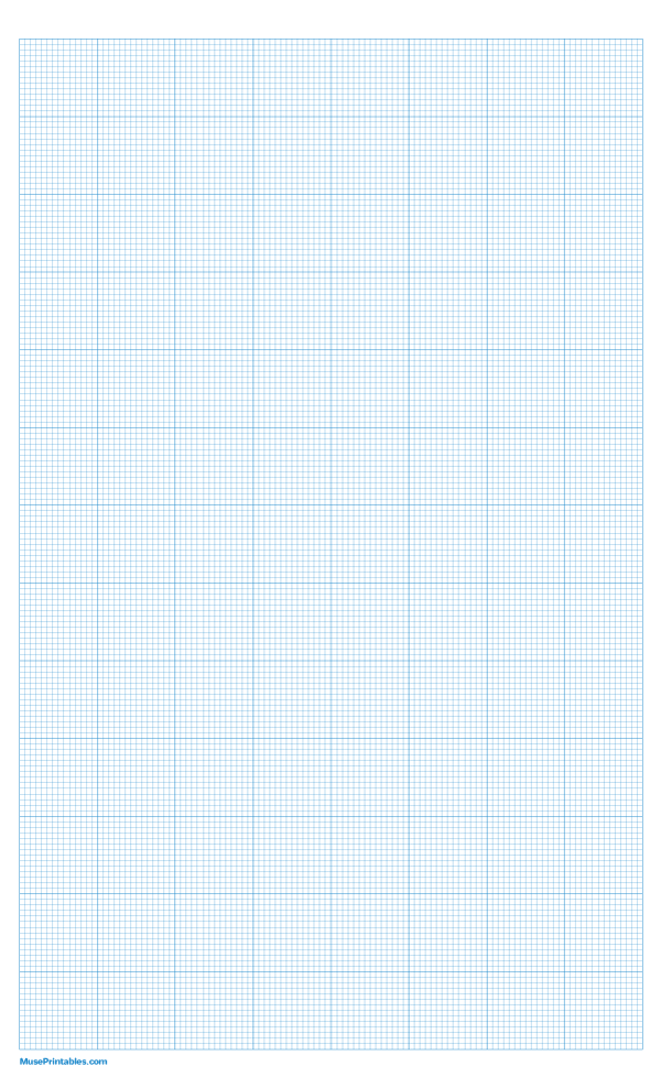 14 Squares Per Inch Blue Graph Paper : Legal-sized paper (8.5 x 14)