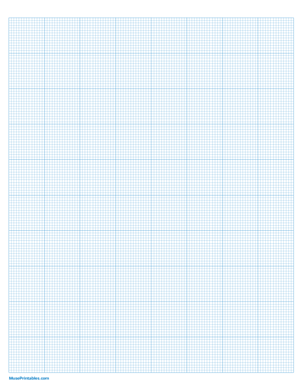 14 Squares Per Inch Blue Graph Paper : Letter-sized paper (8.5 x 11)