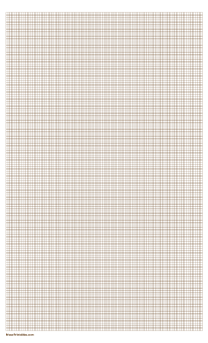 14 Squares Per Inch Brown Graph Paper  - Legal