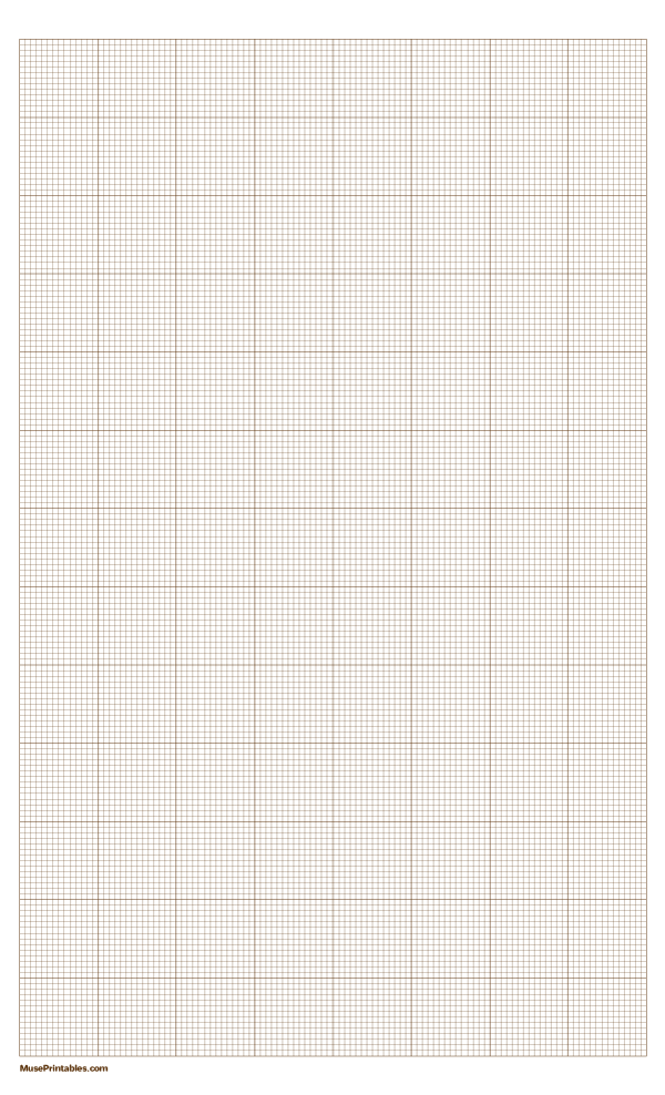 14 Squares Per Inch Brown Graph Paper : Legal-sized paper (8.5 x 14)