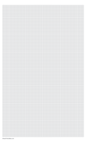 14 Squares Per Inch Gray Graph Paper  - Legal