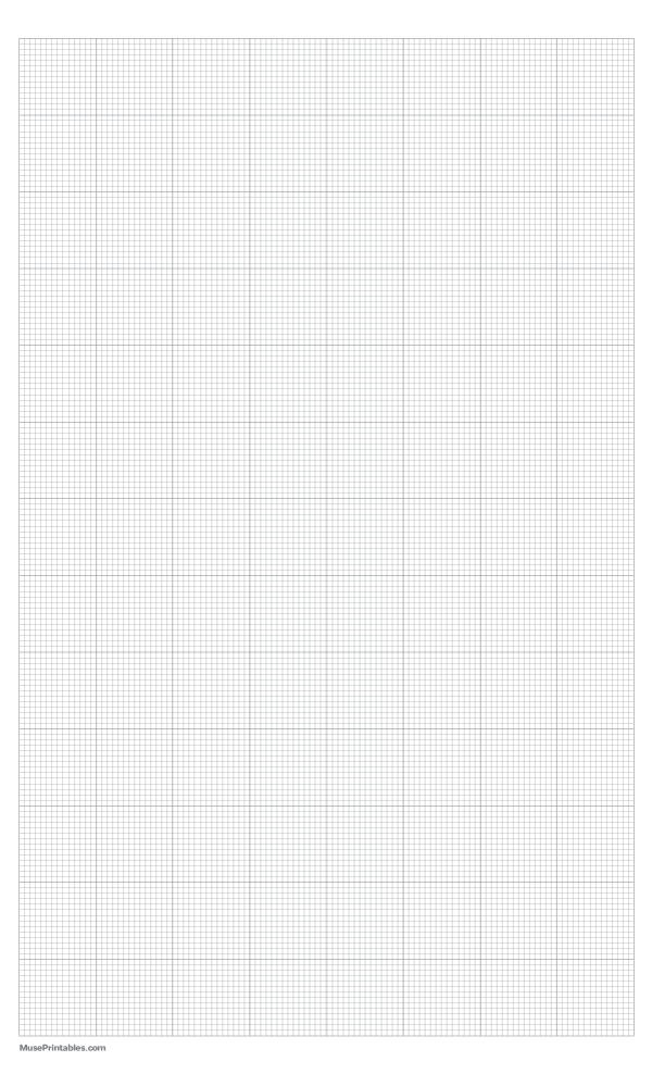 14 Squares Per Inch Gray Graph Paper : Legal-sized paper (8.5 x 14)
