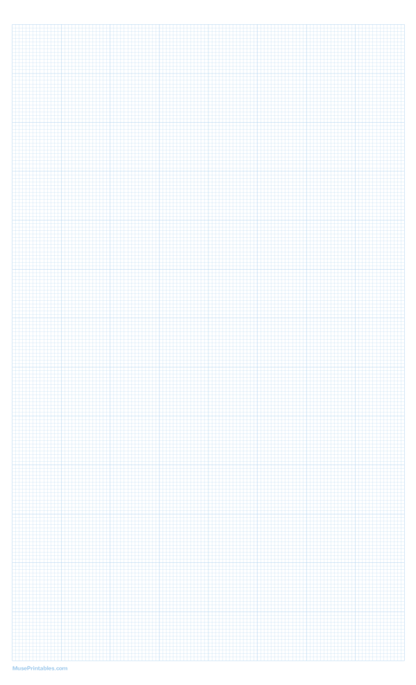 14 Squares Per Inch Light Blue Graph Paper : Legal-sized paper (8.5 x 14)