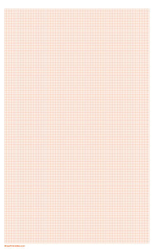 14 Squares Per Inch Orange Graph Paper  - Legal