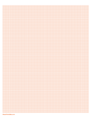 14 Squares Per Inch Orange Graph Paper  - Letter