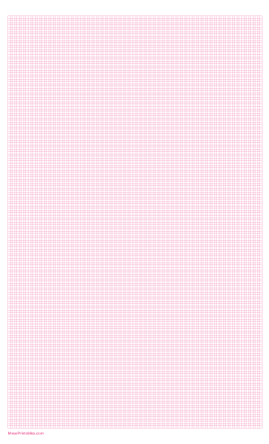 14 Squares Per Inch Pink Graph Paper  - Legal