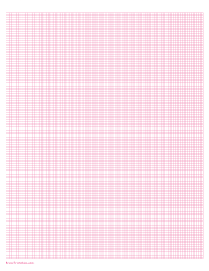 14 Squares Per Inch Pink Graph Paper  - Letter