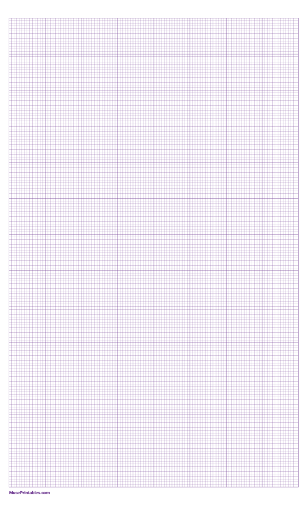 14 Squares Per Inch Purple Graph Paper : Legal-sized paper (8.5 x 14)