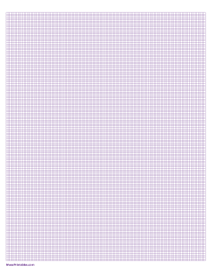 14 Squares Per Inch Purple Graph Paper  - Letter