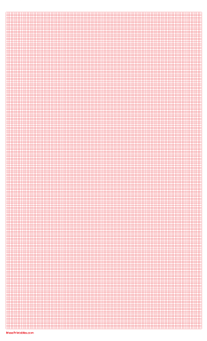 14 Squares Per Inch Red Graph Paper  - Legal