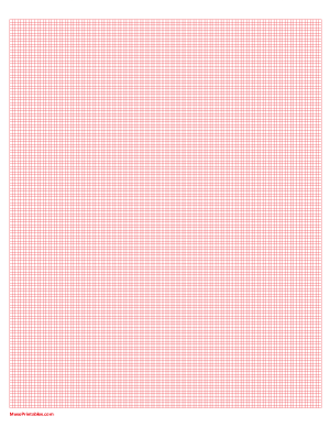 14 Squares Per Inch Red Graph Paper  - Letter