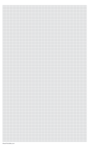 16 Squares Per Inch Gray Graph Paper  - Legal