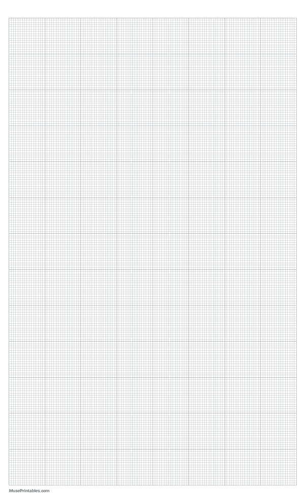 16 Squares Per Inch Gray Graph Paper : Legal-sized paper (8.5 x 14)