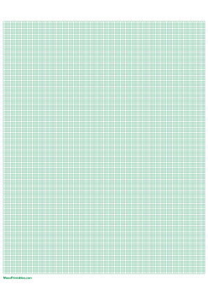 16 Squares Per Inch Green Graph Paper  - A4