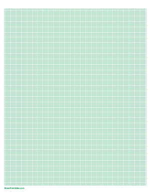 16 Squares Per Inch Green Graph Paper  - Letter