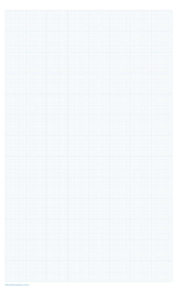 16 Squares Per Inch Light Blue Graph Paper : Legal-sized paper (8.5 x 14)