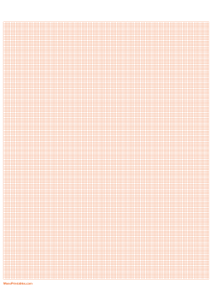 16 Squares Per Inch Orange Graph Paper  - A4
