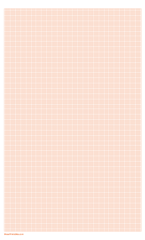 16 Squares Per Inch Orange Graph Paper  - Legal