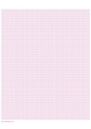 16 Squares Per Inch Pink Graph Paper  - A4