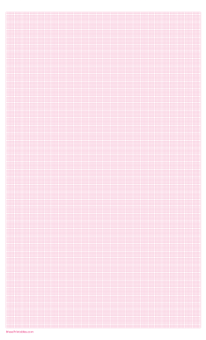 16 Squares Per Inch Pink Graph Paper  - Legal