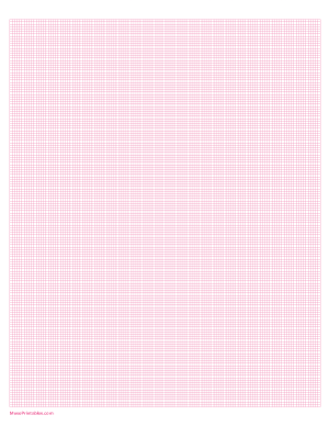 16 Squares Per Inch Pink Graph Paper  - Letter