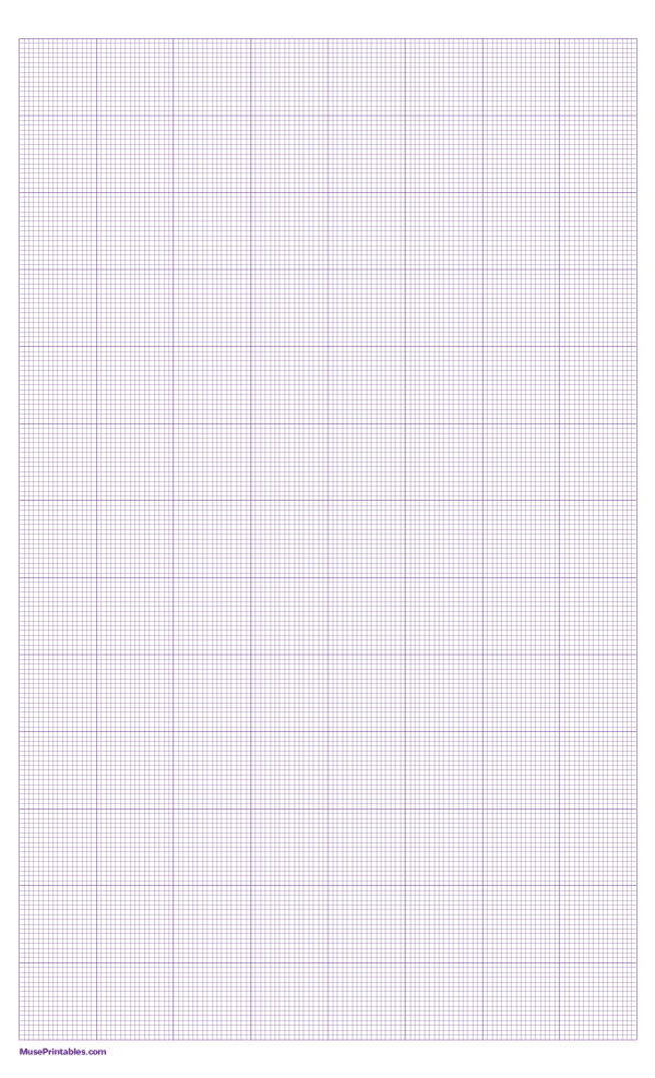 16 Squares Per Inch Purple Graph Paper : Legal-sized paper (8.5 x 14)