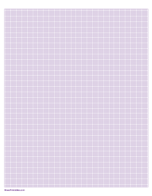 16 Squares Per Inch Purple Graph Paper  - Letter
