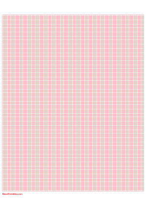 16 Squares Per Inch Red Graph Paper  - A4