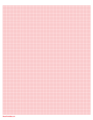 16 Squares Per Inch Red Graph Paper  - Letter