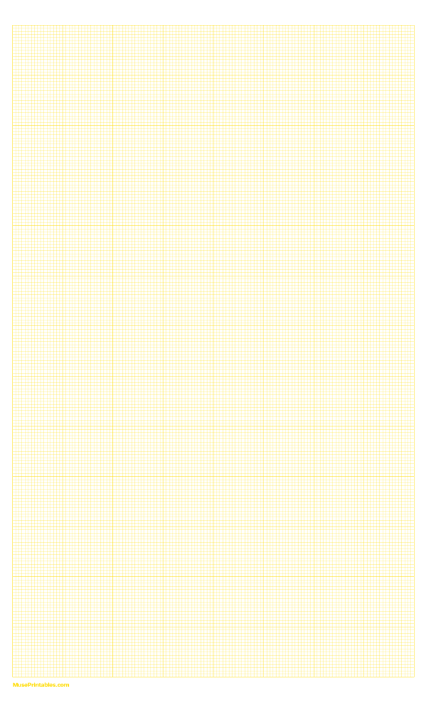 16 Squares Per Inch Yellow Graph Paper : Legal-sized paper (8.5 x 14)