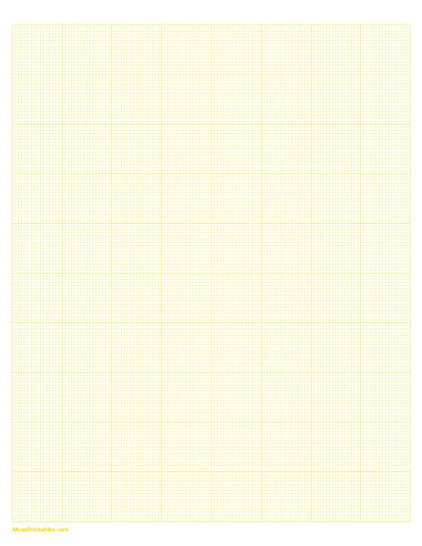16 Squares Per Inch Yellow Graph Paper : Letter-sized paper (8.5 x 11)