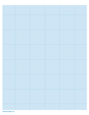 18 Squares Per Inch Blue Graph Paper  - Letter