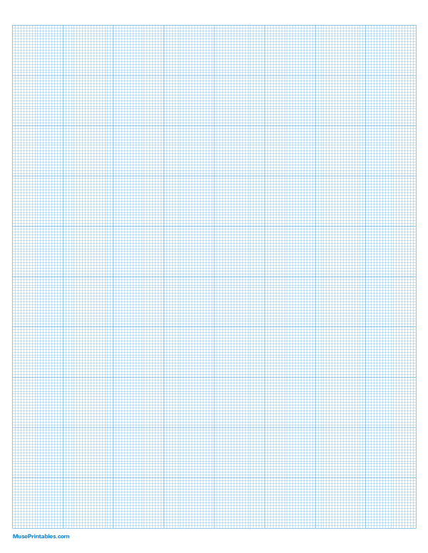 18 Squares Per Inch Blue Graph Paper : Letter-sized paper (8.5 x 11)