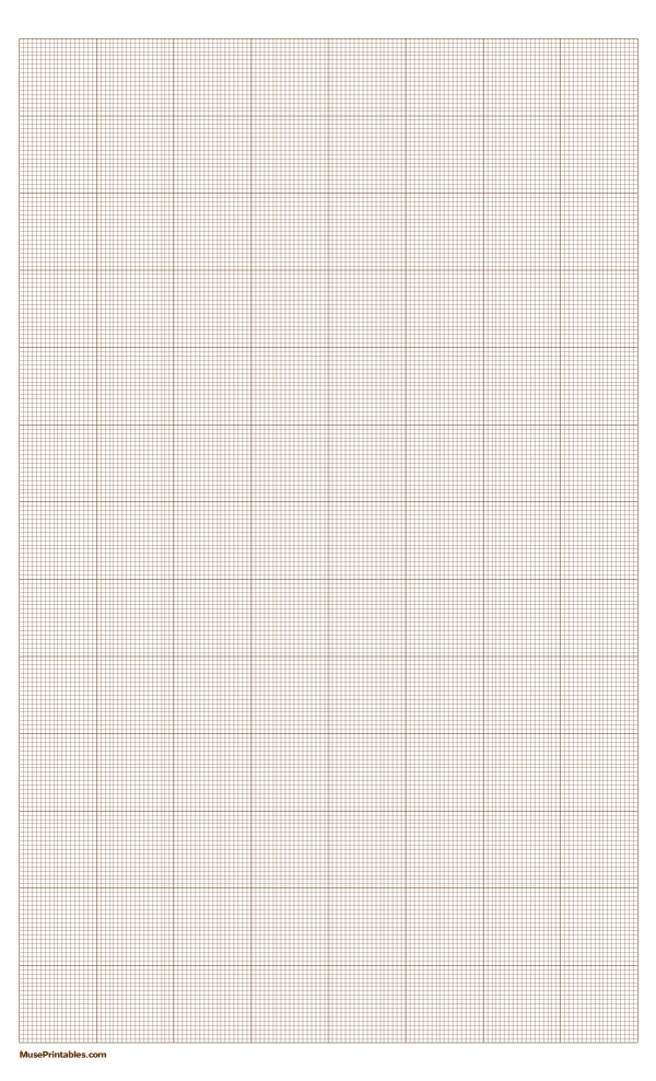 18 Squares Per Inch Brown Graph Paper : Legal-sized paper (8.5 x 14)