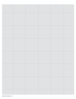 18 Squares Per Inch Gray Graph Paper  - Letter