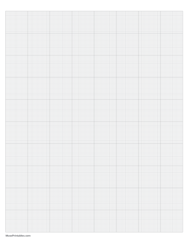 18 Squares Per Inch Gray Graph Paper : Letter-sized paper (8.5 x 11)