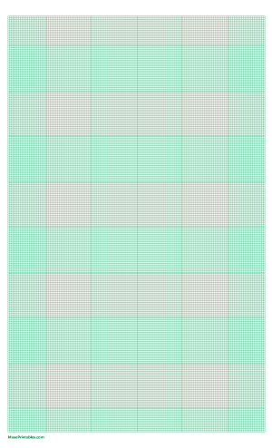 18 Squares Per Inch Green Graph Paper  - Legal