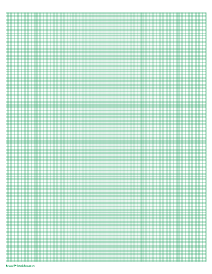 18 Squares Per Inch Green Graph Paper  - Letter
