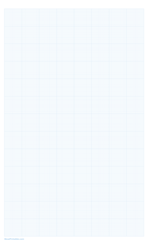 18 Squares Per Inch Light Blue Graph Paper : Legal-sized paper (8.5 x 14)