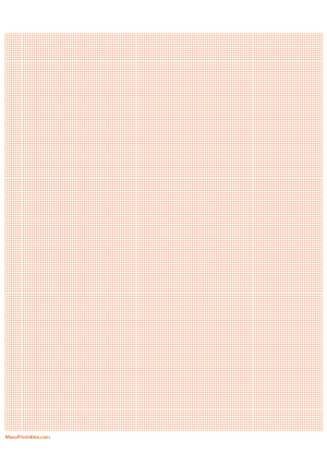 18 Squares Per Inch Orange Graph Paper  - A4