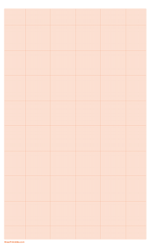 18 Squares Per Inch Orange Graph Paper  - Legal